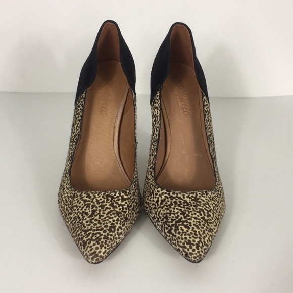 🛑🛑 SOLD!! Madewell Black Leopard Calf Hair Heels - Picture 3 of 8